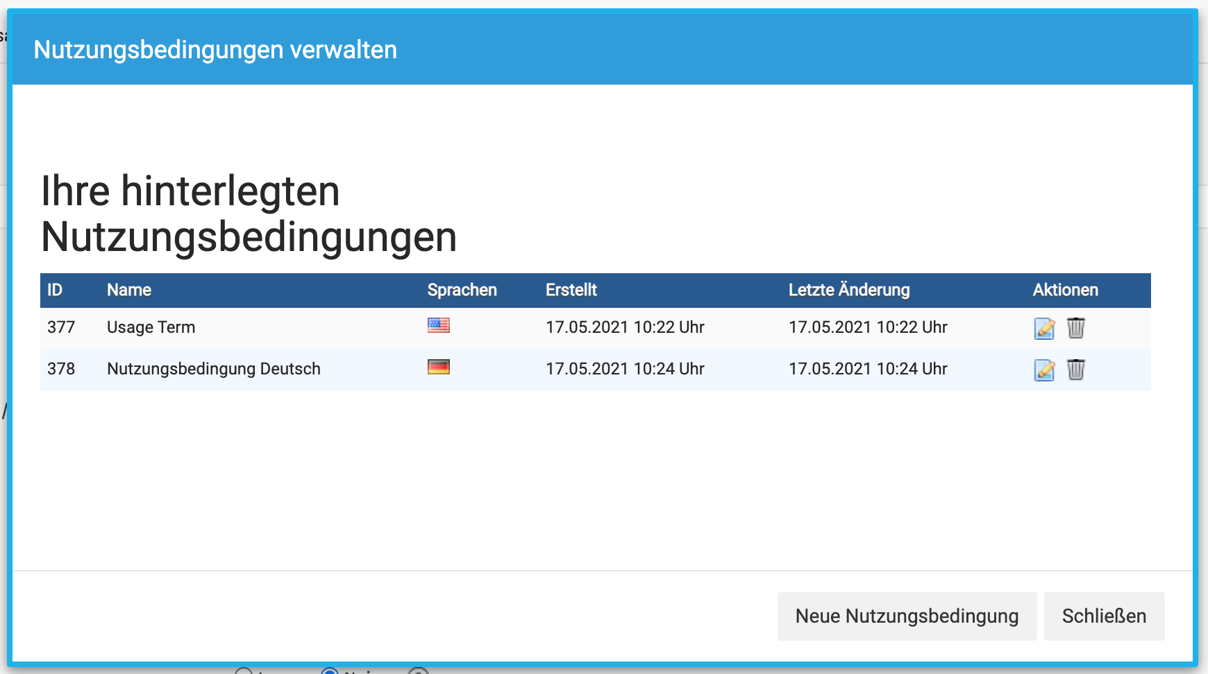 Individuelle Nutzungsbedingungen für Online Verkäufe